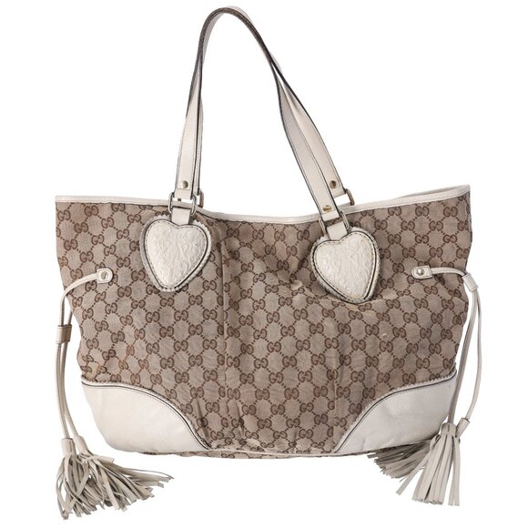 GUCCI GG Tribeca Tote Bag 211954 Beige Brown Cream Jacquard Leather - Picture 1 of 9